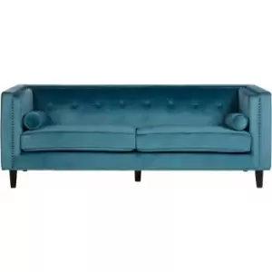 Felisa 3 Seat Blue Velvet Sofa - Premier Housewares