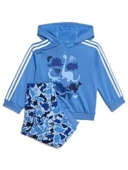 Boys, adidas Infant Dino Print Hoodie & Jogger Set - Blue Size 0-3 Months