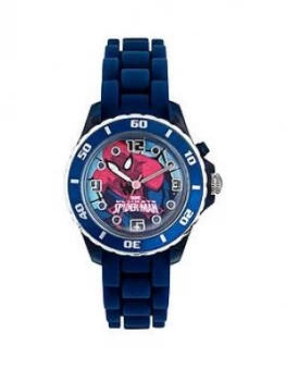 Spiderman Ultimate Spiderman Printed Dial Blue Silicone Strap Kids Watch, One Colour