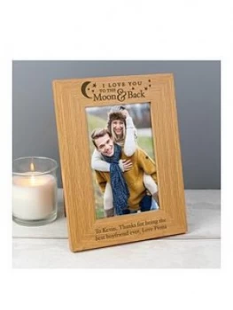 Personalised 'To The Moon & Back' Oak Photo Frame