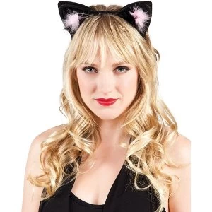 Black and Pink Cat Ears Fancy Dress Accessory