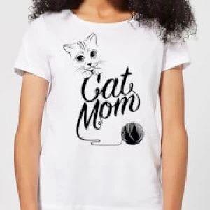 Cat Mom Womens T-Shirt - White - 4XL