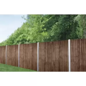 Forest Garden Pressure Treated Brown Closeboard Fence Panel 6' x 5' (4 Pack) in Dark Brown Timber