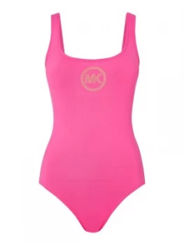 Michael Kors Diamante logo swimsuit Pink