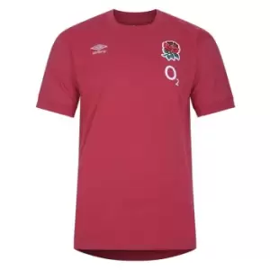 Umbro England Rugby Leisure T-Shirt 2023 2024 Adults - Red