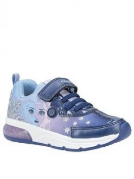 Geox Girls Frozen Spaceclub Trainer, Blue, Size 12.5 Younger