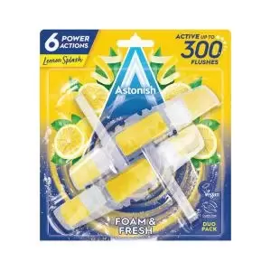 Astonish Foam and Fresh Lemon Toilet Rim Block Twinpack Pack of 9
