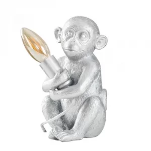 Baby Georgina Monkey Table Lamp in Silver