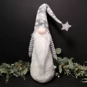 Snowtime Christmas 74cm Standing Gonk with Snowflake Hat - Grey