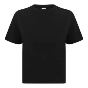 Skinni Fit Womens/Ladies Cropped Boxy T-Shirt (S) (Black)