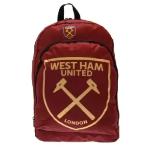 West Ham United FC Colour React Crest Backpack (One Size) (Claret Red/Gold)