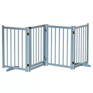 Pawhut Freestanding Pet Gate For Doorways/Stairs - Blue And Grey