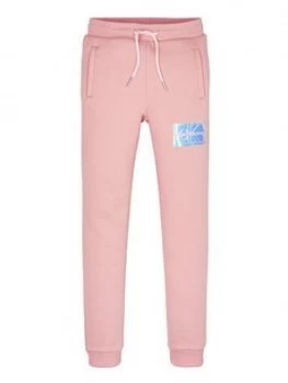 Calvin Klein Jeans Girls Monogram Badge Joggers - Pink, Size Age: 8 Years, Women