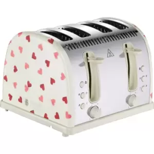 Russell Hobbs Emma Bridgewater Hearts Cream & Pink 4 Slice Toaster 28350