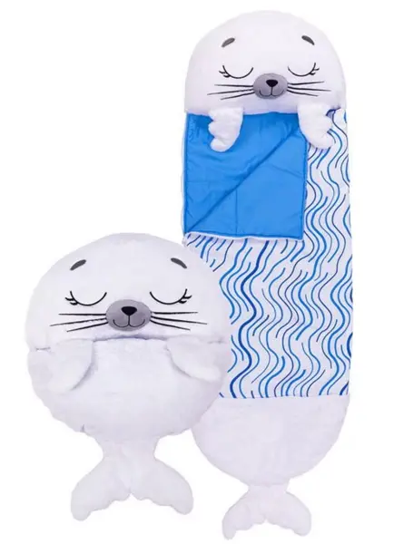Happy Nappers White Seal Large Sleeping Bag