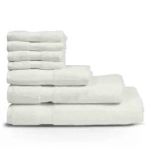 Loft Combed Cotton 7 Piece Towel Set White