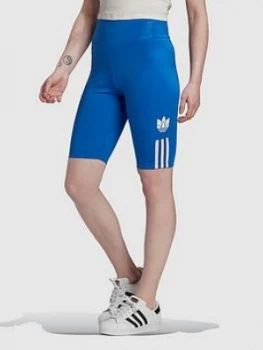 adidas Originals 3D Trefoil Cycling Shorts - Blue, Size 10, Women