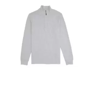 French Connection Popcorn Jersey Half Zip Top - Grey