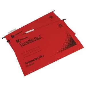 Rexel Crystalfile Flexi Standard Foolscap Red Pack of 50 3000042