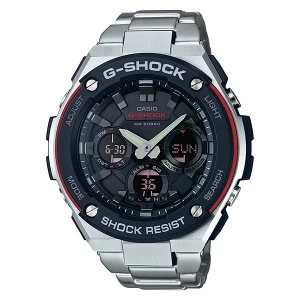 Casio G SHOCK G STEEL TOUGH SOLAR Analog Digital Watch GST S100D 1A4 Black Red