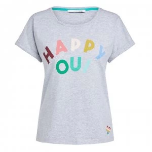 Oui Happy T Shirt - Grey 9283