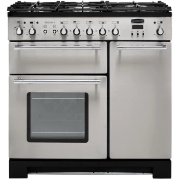 Rangemaster Toledo + TOLP90DFFSS/C 90cm Dual Fuel Range Cooker - Stainless Steel / Chrome - A/A Rated