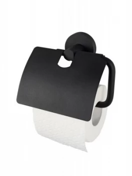 Aqualux Haceka Kosmos Toilet Roll Holder With Lid - Black