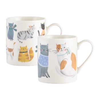 Price & Kensington Cosy Cats Assorted Fine China Mugs