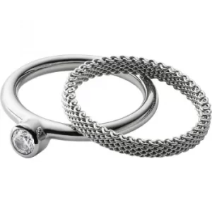 Ladies Skagen Silver Plated Size P Elin Ring