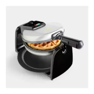 VonShef Waffle Maker with Rotating Iron, Cool Touch Handles & Adjustable Temperature Control - Removable Drip Tray & Non-Stick Plates for Easy Clean