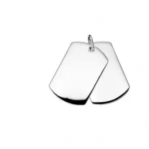 Beginnings Sterling Silver P038 Mens Double Dog Tag Pendant