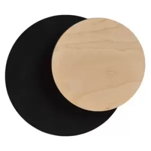 Emibig Circle Black, Wood Flush Wall Lamp 1x G9
