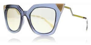 Fendi 0060/s Sunglasses Crystal Blue / Yellow / Tortoise / Gold MSU MV 52mm