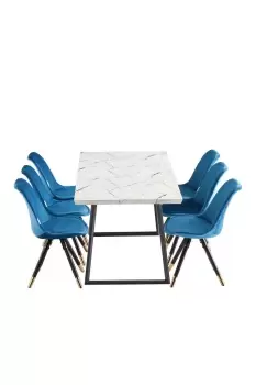 'Sofia Toga' LUX Dining Set with a Table & Chairs Set of 6