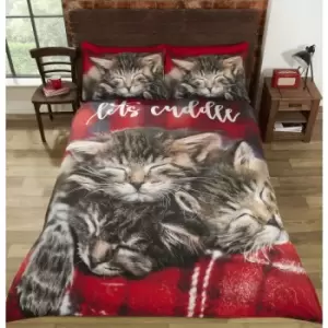 Cuddle Cats Duvet Set, Multi, King - 230 x 220 cms - Rapport