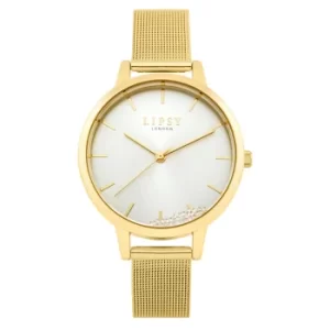 Lipsy Mesh Strap Watch with Floating Stone Dial