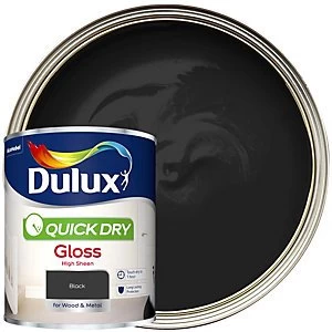 Dulux Quick Dry Black Gloss High Sheen Paint 750ml