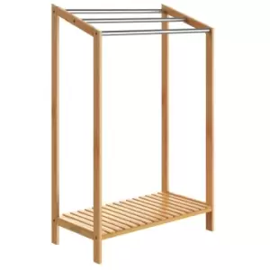 Towel Rack Bamboo with Stainless Steel Bars