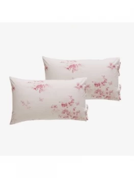 Holly Willoughby Olivia Raspberry 100 percent Cotton 200 Thread Count Pillowcase Pair