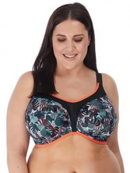 Elomi Energise Underwired Sports Bra with J Hook - Print, Size 38Ff, Women