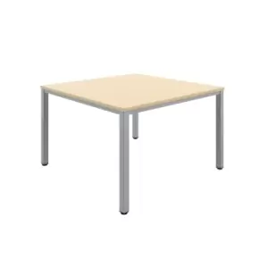 Fraction Infinity Square Maple Meeting Table With Silver Legs - 120 X 120