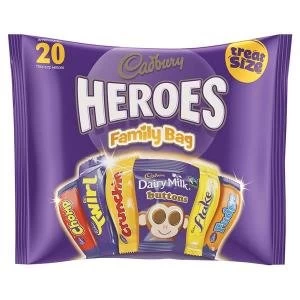 Cadbury Heroes 278g Treat Sized Assorted Chocolates in a Family Bag 1