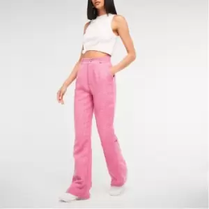 Missguided Boucle Flared Trousers - Pink