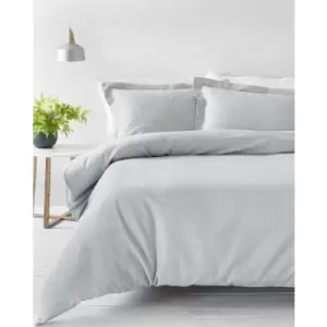 Linen Yard Waffle Duvet Cover Set (Double) (Silver) - Silver