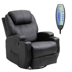 HOMCOM PU Leather Electric Massage Recliner Chair-Black