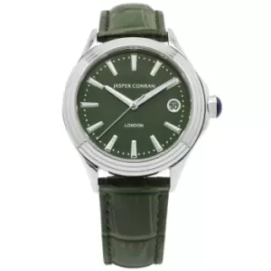 Ladies Jasper Conran London 36mm Watch with a Green Dial and a Green Leather strap