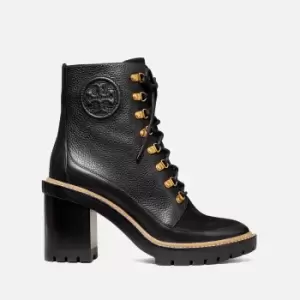 Tory Burch Womens Miller Lug Sole Leather Heeled Boots - Perfect Black - UK 7