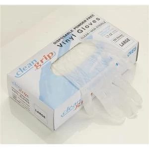 Disposable Gloves Vinyl Powder Free Small Clear 1 x Pack of 100 Gloves