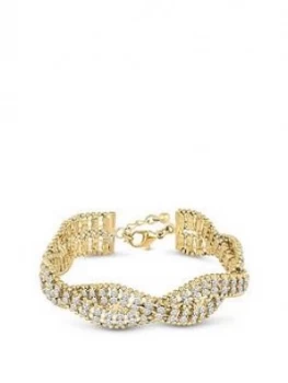 Mood Gold Plated Crystal Plait Bracelet