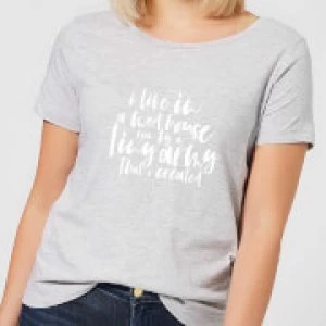 I Live In A Mad House Womens T-Shirt - Grey - 5XL